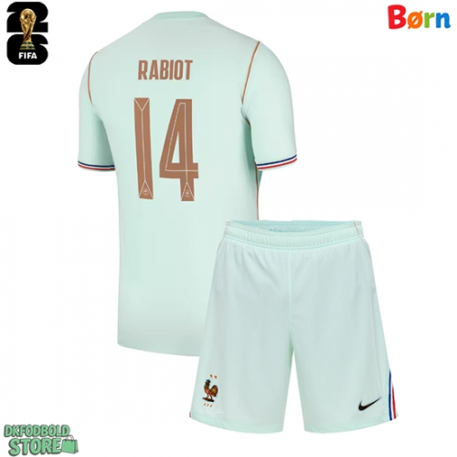 Frankrig Adrien Rabiot #14 Replika Babytøj Udebanesæt Børn VM 2026 Kortærmet (+ Korte bukser)